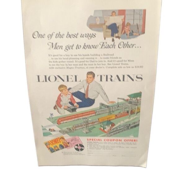 Vintage 1954 Lionel Trains Men Get To Know Ad Advertisement - Picture 3 of 4